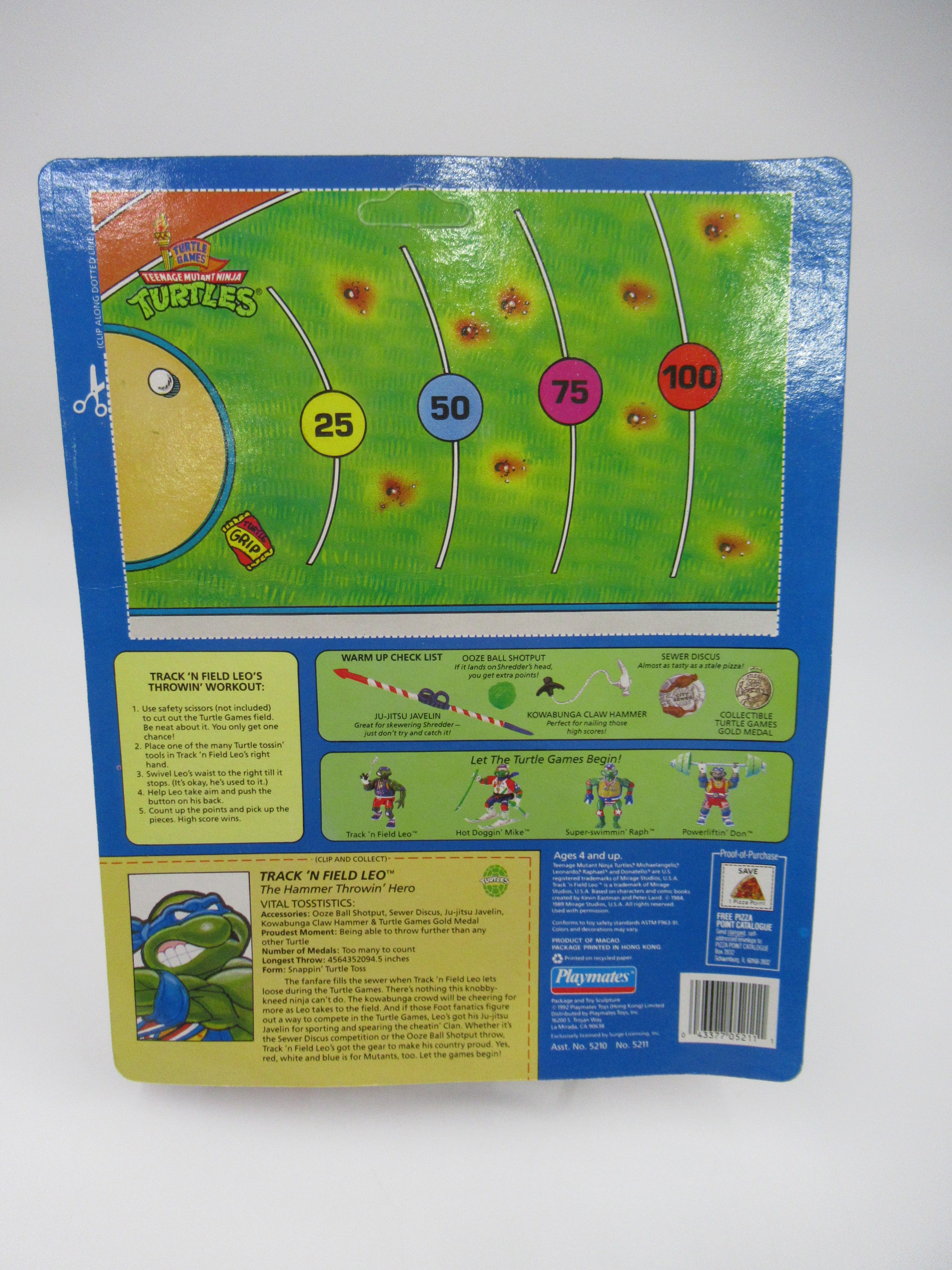 Teenage Mutant Ninja Turtles Turtle Games Track 'n Field Leo 4.5" Figure TMNTs - Playmates (1992)